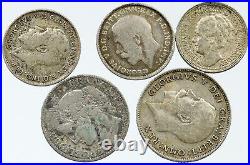 Lot of 5 Silver WORLD COINS Authentic Collection Vintage Group DEAL GIFT i115635