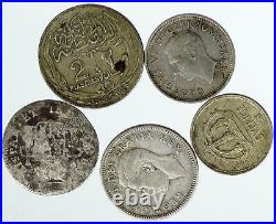 Lot of 5 Silver WORLD COINS Authentic Collection Vintage Group DEAL GIFT i115638