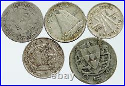 Lot of 5 Silver WORLD COINS Authentic Collection Vintage Group DEAL GIFT i115657