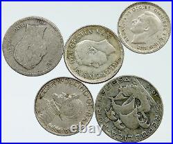 Lot of 5 Silver WORLD COINS Authentic Collection Vintage Group DEAL GIFT i115657