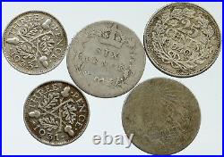 Lot of 5 Silver WORLD COINS Authentic Collection Vintage Group DEAL GIFT i115664