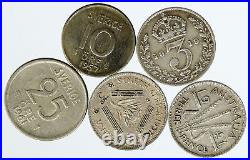 Lot of 5 Silver WORLD COINS Authentic Collection Vintage Group DEAL GIFT i115687