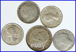 Lot of 5 Silver WORLD COINS Authentic Collection Vintage Group DEAL GIFT i115689