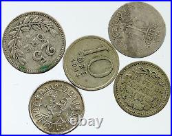 Lot of 5 Silver WORLD COINS Authentic Collection Vintage Group DEAL GIFT i115692