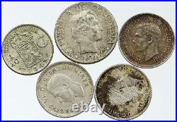 Lot of 5 Silver WORLD COINS Authentic Collection Vintage Group DEAL GIFT i115697