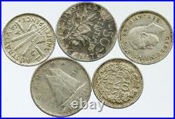 Lot of 5 Silver WORLD COINS Authentic Collection Vintage Group DEAL GIFT i115724