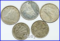 Lot of 5 Silver WORLD COINS Authentic Collection Vintage Group DEAL GIFT i115726