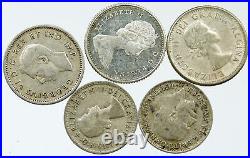 Lot of 5 Silver WORLD COINS Authentic Collection Vintage Group DEAL GIFT i115726