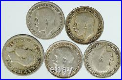 Lot of 5 Silver WORLD COINS Authentic Collection Vintage Group DEAL GIFT i115727