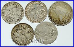 Lot of 5 Silver WORLD COINS Authentic Collection Vintage Group DEAL GIFT i115727