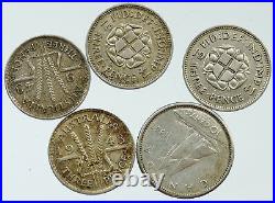 Lot of 5 Silver WORLD COINS Authentic Collection Vintage Group DEAL GIFT i115730