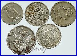 Lot of 5 Silver WORLD COINS Authentic Collection Vintage Group DEAL GIFT i115731