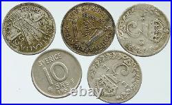 Lot of 5 Silver WORLD COINS Authentic Collection Vintage Group DEAL GIFT i115732