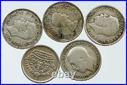 Lot of 5 Silver WORLD COINS Authentic Collection Vintage Group DEAL GIFT i115732