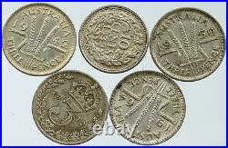 Lot of 5 Silver WORLD COINS Authentic Collection Vintage Group DEAL GIFT i115734