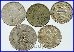 Lot of 5 Silver WORLD COINS Authentic Collection Vintage Group DEAL GIFT i115735