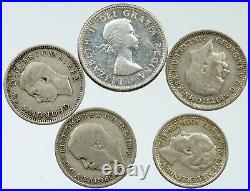 Lot of 5 Silver WORLD COINS Authentic Collection Vintage Group DEAL GIFT i115737