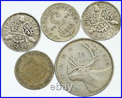 Lot of 5 Silver WORLD COINS Authentic Collection Vintage Group DEAL GIFT i115752