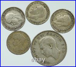 Lot of 5 Silver WORLD COINS Authentic Collection Vintage Group DEAL GIFT i115752