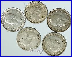 Lot of 5 Silver WORLD COINS Authentic Collection Vintage Group DEAL GIFT i115756