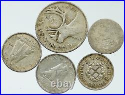 Lot of 5 Silver WORLD COINS Authentic Collection Vintage Group DEAL GIFT i115757