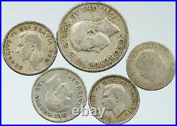Lot of 5 Silver WORLD COINS Authentic Collection Vintage Group DEAL GIFT i115757