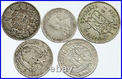 Lot of 5 Silver WORLD COINS Authentic Collection Vintage Group DEAL GIFT i115805