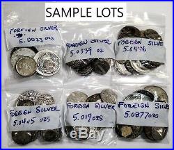 Lot of Silver World Coins 5 oz. Pure Silver Random Mixed Lots CJB082