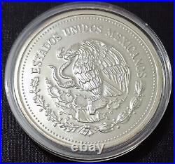 MEXICO 1986 $200 WORLD SOCCER CUP 2 oz. Silver coin, in capsule, scarce, see img