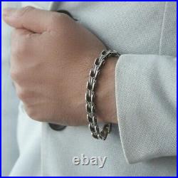 Men 925 Silver Bracelet Premium Silver Jewelry Handmade Pure Silver For Man