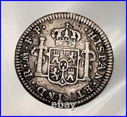 Mexico 1781 1/2 Real Xf World Silver Coin