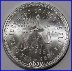 Mexico 1949 1 Onza Plata Pura Balance Scales Frosty Unc Silver World Coin
