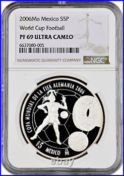 Mexico 5 pesos 2006, NGC PF69 UC, FIFA World Cup, 2006 silver coin