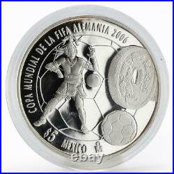 Mexico 5 pesos World Cup Soccer Games FIFA football proof silver coin 2006