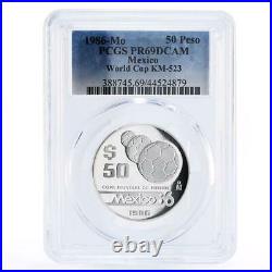Mexico 50 pesos Football World Cup in Mexico PR69 PCGS silver coin 1986