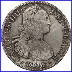 Mexico Spanish Colony 1804-TH 8 Reales KM# 109 Chopmarked World Silver Coin