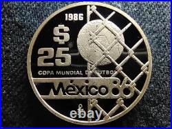 Mexico World Cup Mexico 1986 25 Pesos. 925 Silver Coin 1986 Mo PP