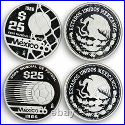 Mexico set of 12 coins Football World Cup 1986 silver coins 1985 1986