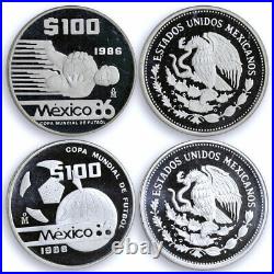 Mexico set of 12 coins Football World Cup 1986 silver coins 1985 1986