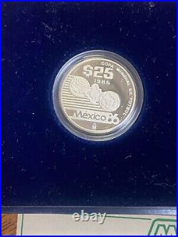Mexico set of 3 coins Football World Cup 1986 silver coins 1985