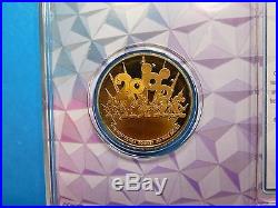 Mickey Mouse Disney World 2000 Millennium Epcot Light Night 999 Silver Gold Coin