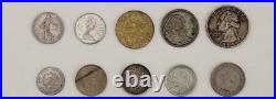 Mix lot of 15 silver coins from all over the world and different years