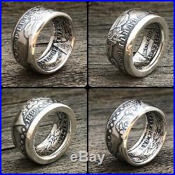 Morgan Dollar Coin Ring. Silver. 900. Size 8-16 US. Worldwide free shipping