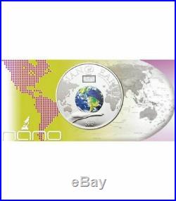 NANO EARTH World In Your Hand Silver Coin 10$ Cook Islands 2012