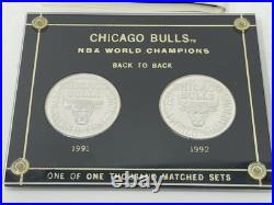 NBA Chicago Bulls World Champions. 999 Silver Coin Set 1991 & 1992 (Numbered)