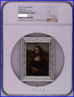 NGC PF70 France 2019 World Famous Painting Mona Lisa Silver Coin 500g