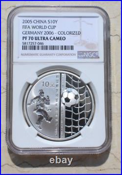 NGC PF70 UC 2005 China 1oz SIlver Coin 2006 FIFA Football World Cup Germany NGC PF70 UC 2005 China 1oz SIlver Coin 2006 FIFA Football World Cup Germany