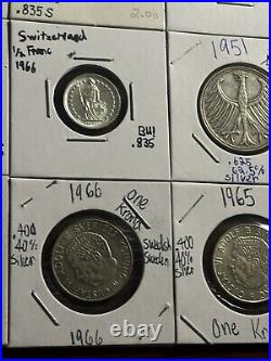 NICE! Mixed World Foreign Silver Coin Lot! Spain 1779 2 Reales, 1800s Coins, +