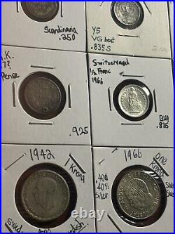 NICE! Mixed World Foreign Silver Coin Lot! Spain 1779 2 Reales, 1800s Coins, +