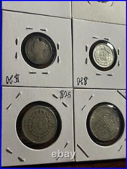 NICE! Mixed World Foreign Silver Coin Lot! Spain 1779 2 Reales, 1800s Coins, +